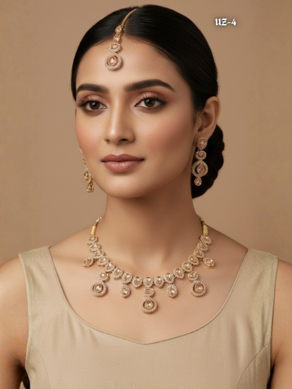 Kundan Necklace Set with Tikka & Earrings – Traditional Pakistani Bridal Jewellery