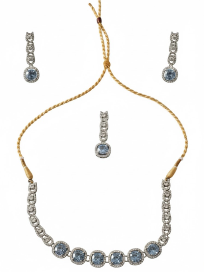 Naurattan Necklace Set with Tikka & Earrings – Traditional Pakistani Bridal Jewellery